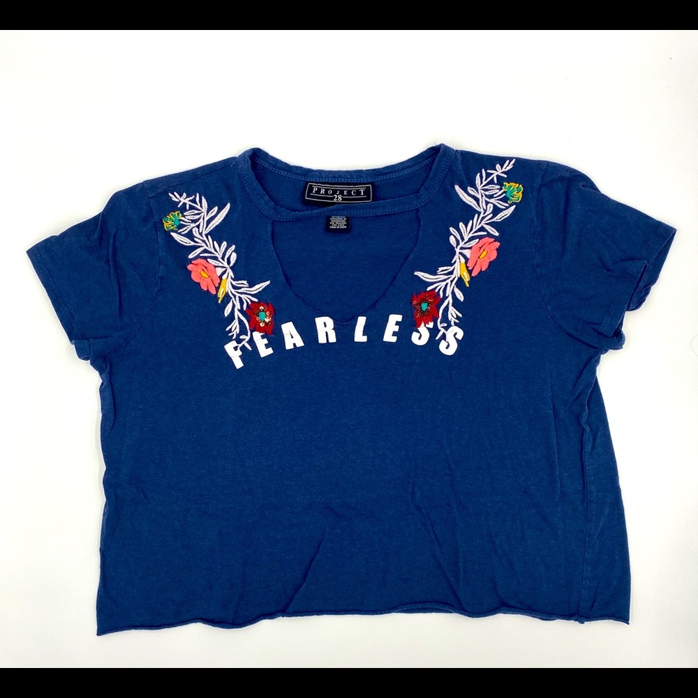Super cute blue crop top!